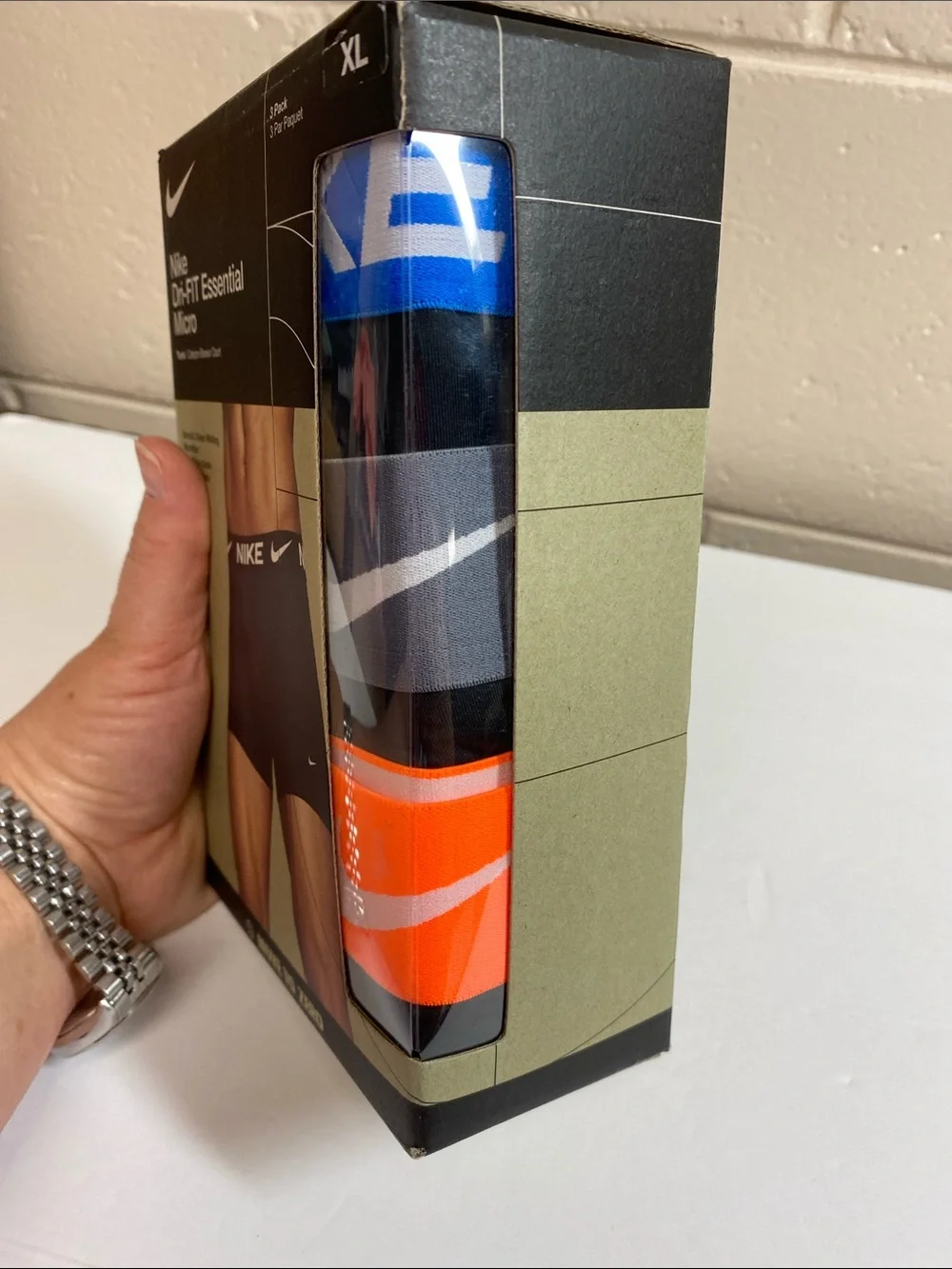 Nike Dri-FIT Essential Micro Trunks - Black, Blue, Orange - XL (3-Pack). NIB
